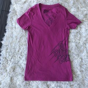 Fox riders purple v-neck shirt